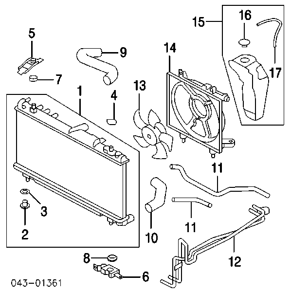 Tapón de expansión de refrigerante/anticongelante para Subaru Impreza (GD, GG)