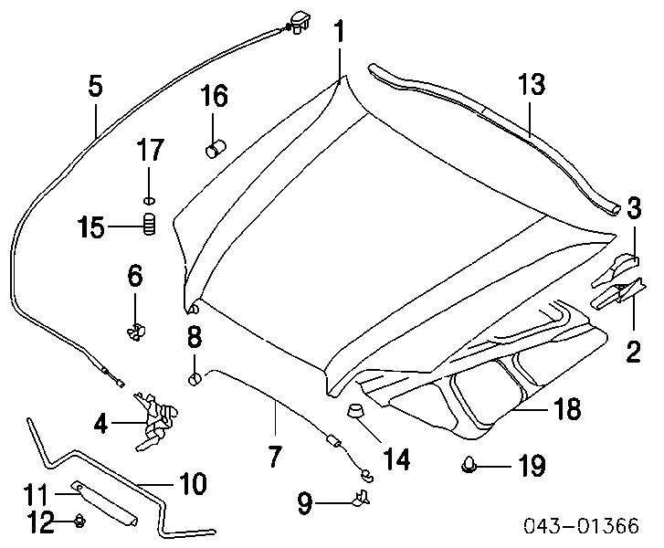 Amortiguador, capó del motor para Subaru Legacy (B13)