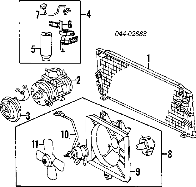 Radiador de aire acondicionado para Toyota Camry II V2