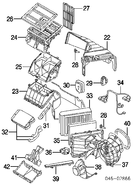 7L0815153B VAG conjunto carcasa de ventilador de la estufa (calentador interno)