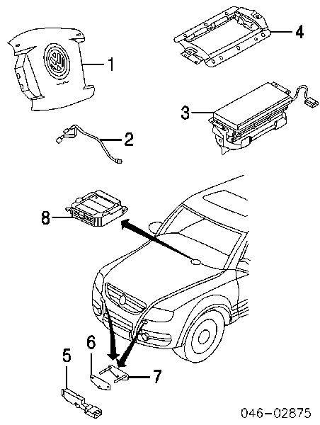 Airbag lateral lado conductor para Volkswagen Touareg (7LA)
