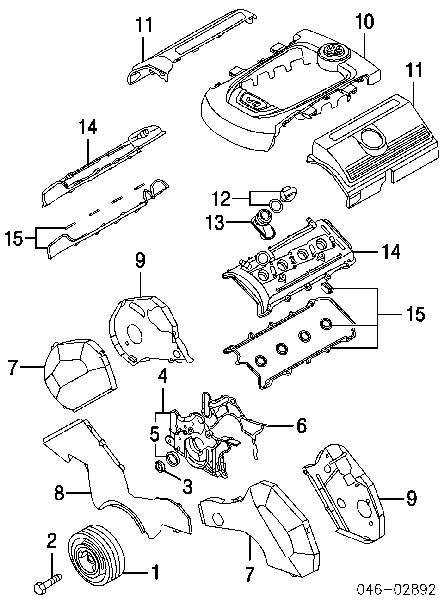 Perno de la polea del cigüeñal para Audi 80 (8C, B4)