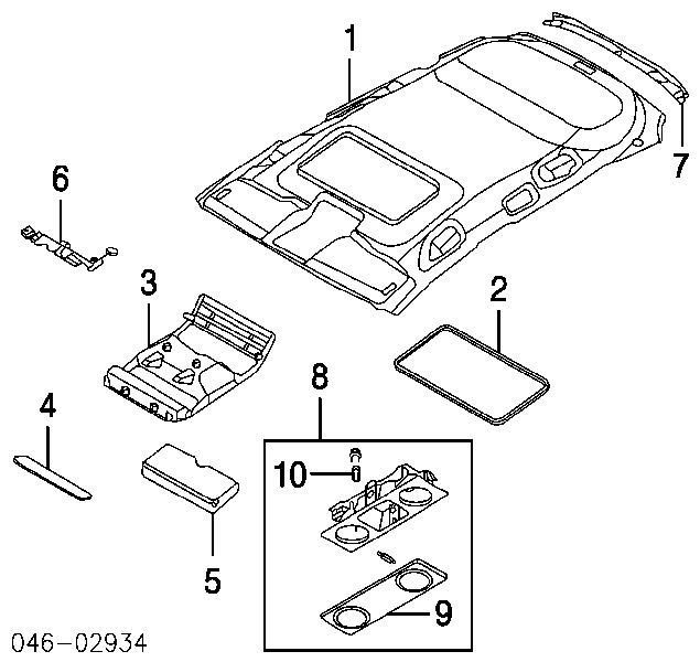 Luz de techo interior (cabina) 7L6947105A VAG