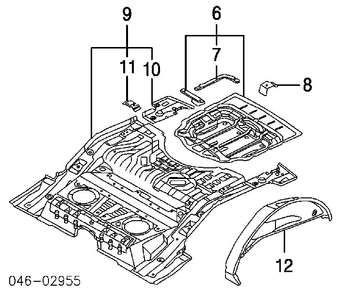 7L0803261C VAG fondo de carrocería, maletero/compartimento de carga (debajo de rueda de repuesto)