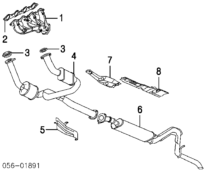 8150773620 Isuzu junta de tubo de escape silenciador