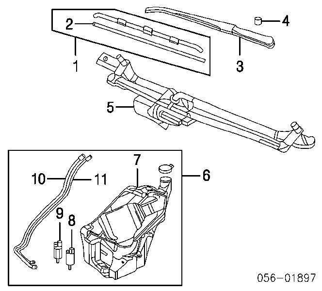 8221275730 Isuzu bomba de limpiaparabrisas trasera