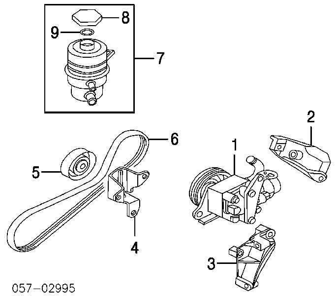 MD374878 Mitsubishi rodillo, correa trapecial poli v