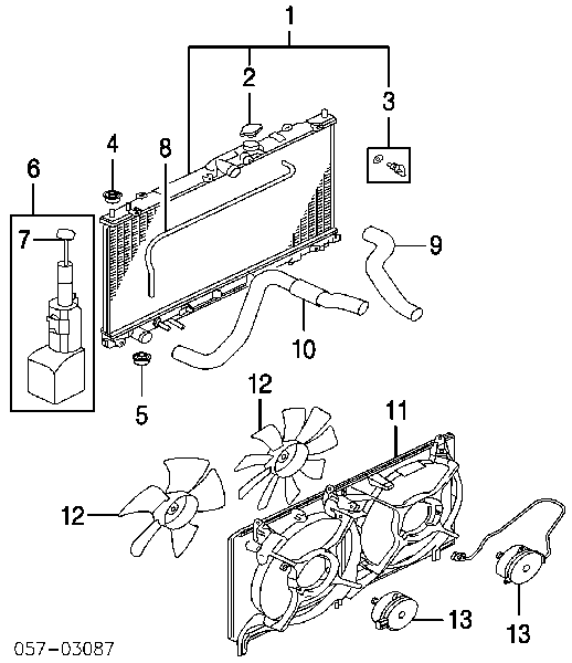 Rodete ventilador, refrigeración de motor izquierdo MR312178 Mitsubishi