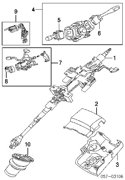 Interruptor de la columna de dirección completo para Mitsubishi Lancer (CSA)