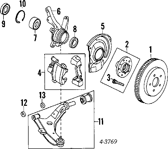 Anillo de retención de cojinete de rueda para Mitsubishi Galant (E3A)
