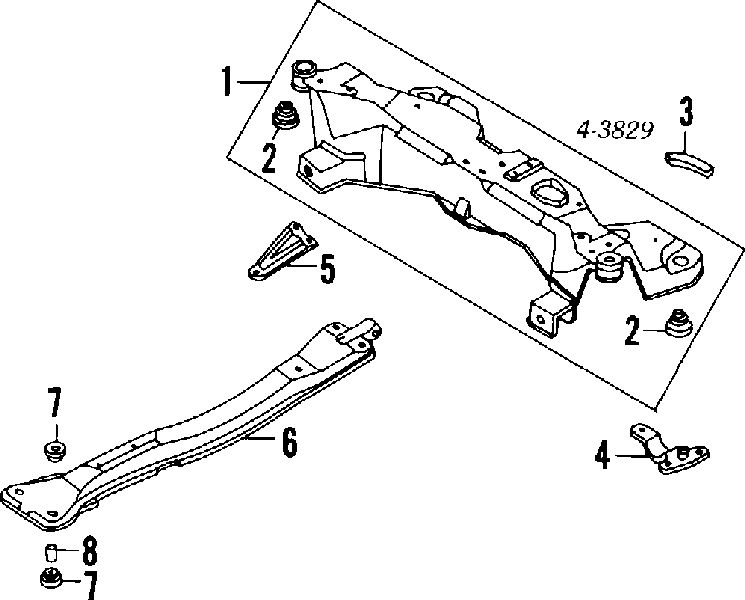 MB518168 Mitsubishi bloqueo silencioso (almohada De La Viga Delantera (Bastidor Auxiliar))