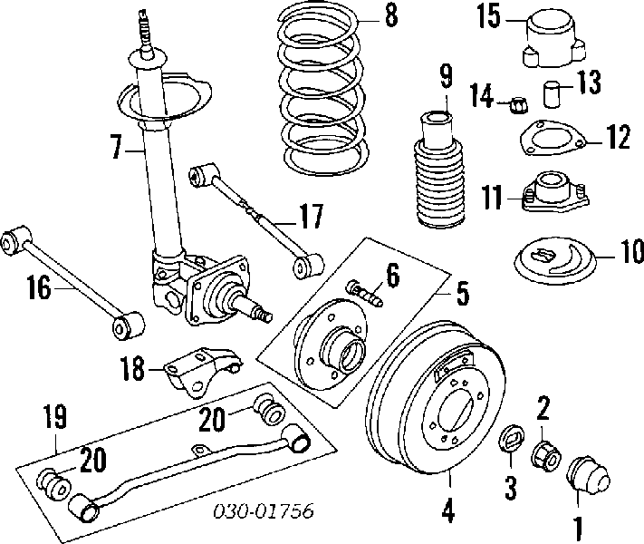 Amortiguadores posteriores para Nissan Prairie (M11)