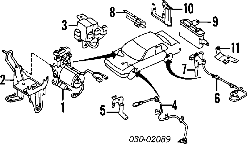 Sensor ABS delantero derecho 4791058Y00 Nissan