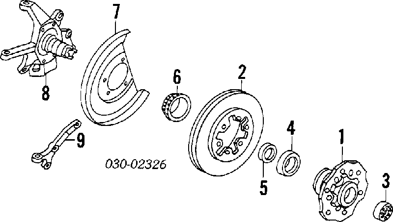Cojinete externo del cubo de la rueda delantera B50117190A Mazda
