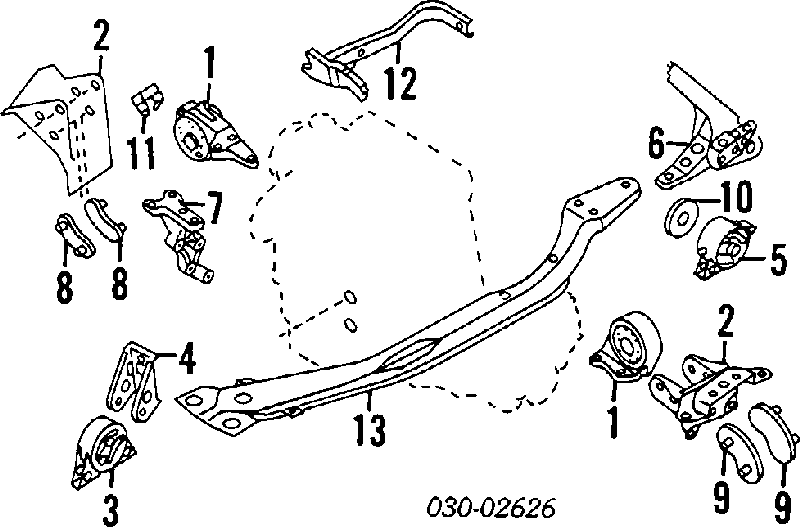 113202B010 Nissan soporte de motor trasero