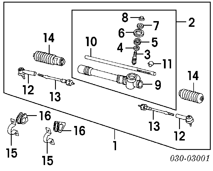 Suspensión, mecanismo de dirección derecha para Nissan Almera (N15)
