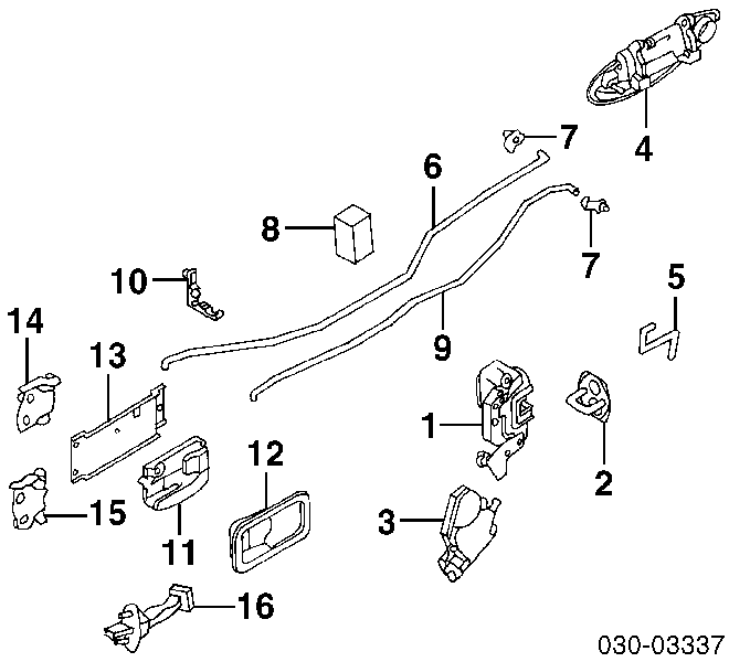 Cerradura de puerta trasera izquierda Nissan Maxima QX (A32)