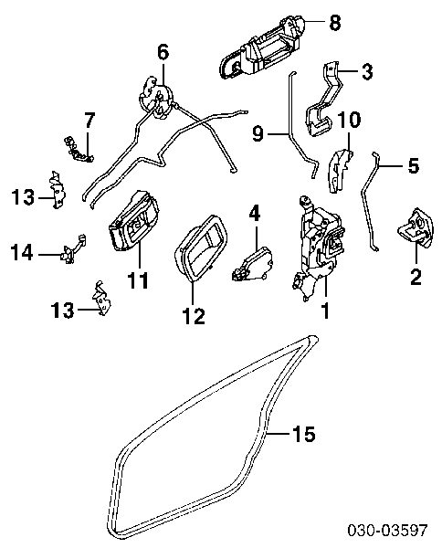 80502C9910 Nissan cerradura de puerta delantera derecha