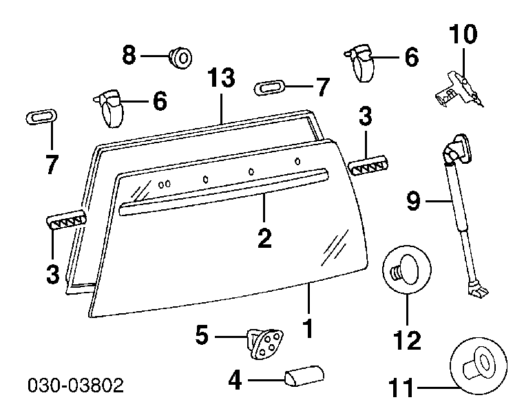 Moldura de luneta trasera izquierda para Nissan Pathfinder (R50)