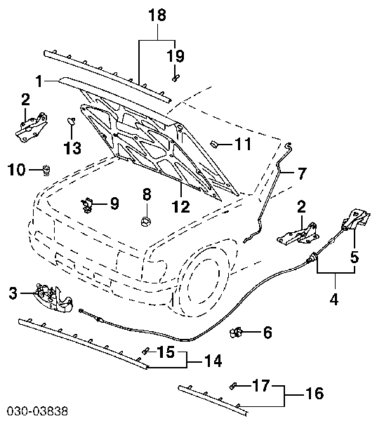 Cable de apertura de capó del motor para Nissan Pathfinder (R50)