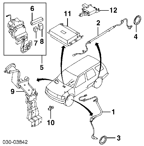 Sensor ABS delantero izquierdo para Nissan Pathfinder (R50)