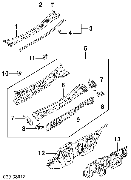 Rejilla de limpiaparabrisas para Nissan Maxima (A33)