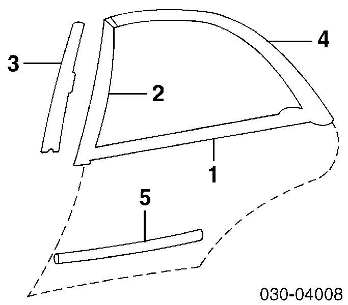 Moldura de puerta trasera derecha superior para Nissan Maxima (A33)