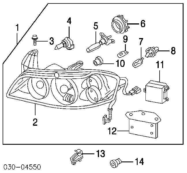 Lámpara halógena para Toyota Corolla (R10)