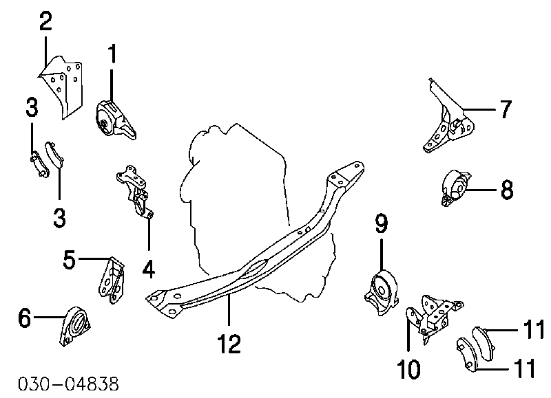 11270AU410 Nissan soporte motor delantero