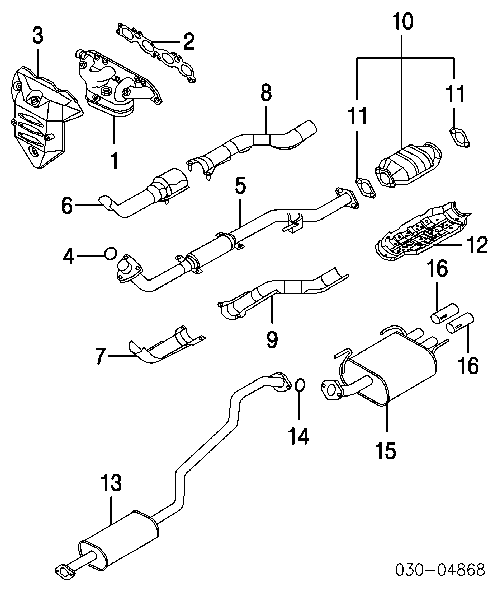 Junta de colector de escape 140367J500 Nissan