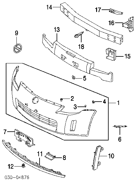 Clips de montaje parachoques delantero para Nissan Titan (A61)