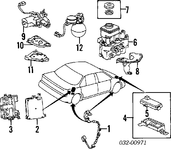 Sensor ABS, rueda trasera izquierda para Honda Accord (CB3, CB7)