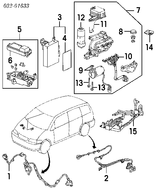 Sensor revoluciones de la rueda, trasero izquierdo para Honda Shuttle (RA1, RA5)