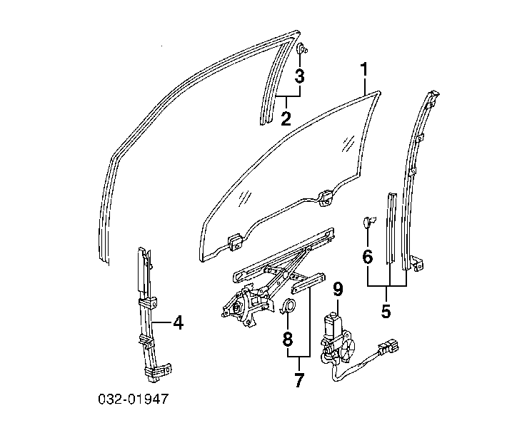 102197 Doga mecanismo de elevalunas, puerta delantera izquierda