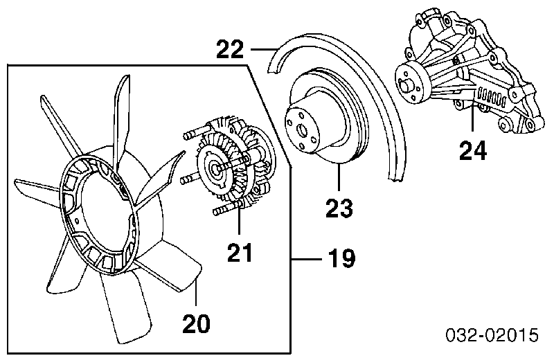 8970806880 Honda embrague, ventilador del radiador