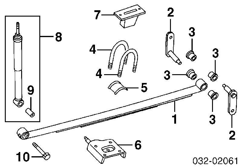 8942343190 Honda silentblock trasero de ballesta trasera