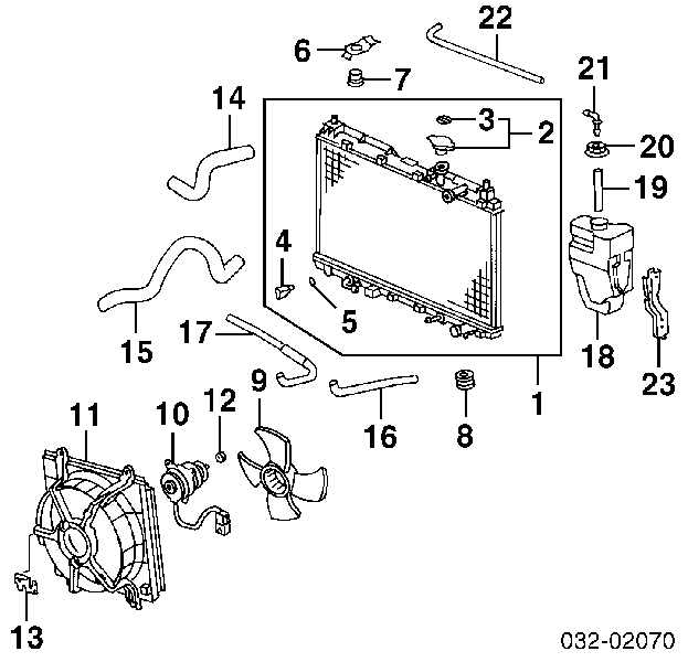 Bastidor radiador (armazón) 19015P3F004 Honda
