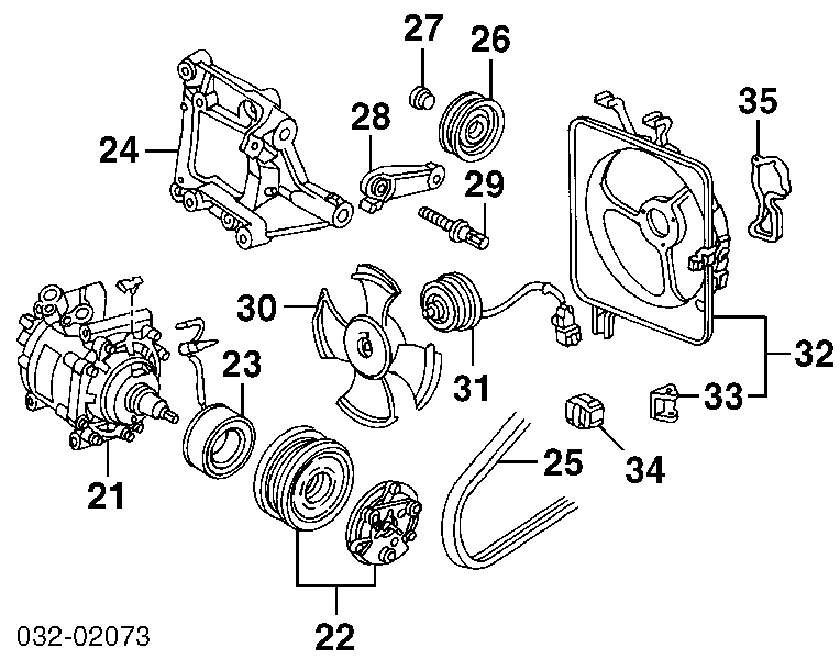 Ventilador, refrigeración del motor para Honda CR-V (RD)