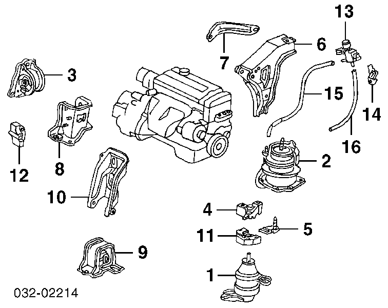 Soporte, motor, derecho, delantero para Honda Accord (CG)