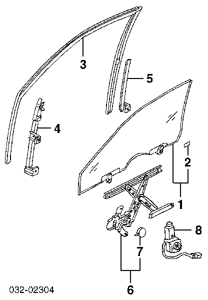 Mecanismo de elevalunas, puerta delantera izquierda 72251S82A01 Honda