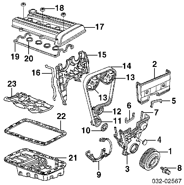 Cárter de aceite del motor para Honda CR-V (RD)
