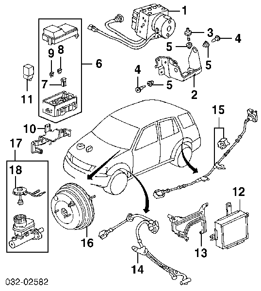 Sensor ABS, rueda trasera izquierda para Honda CR-V (RD)