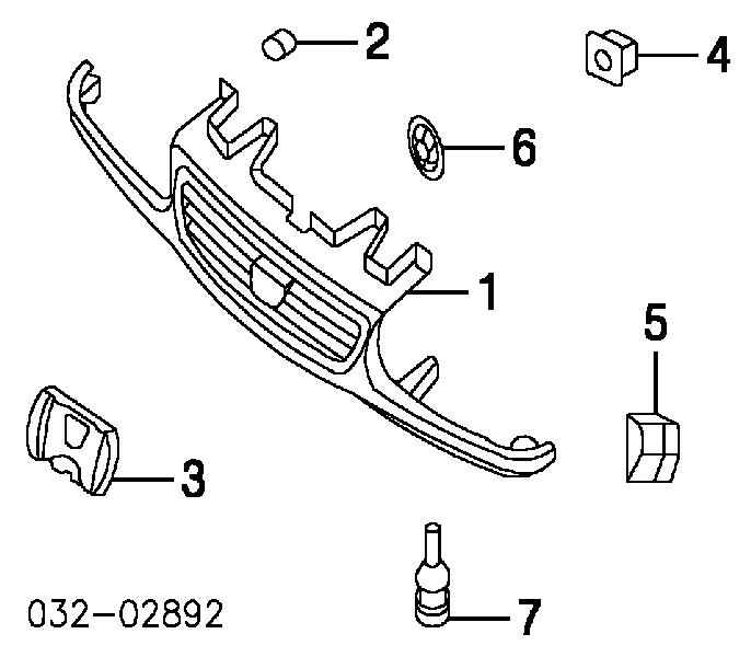 8942180270 Honda clips de fijación para rejilla de radiador de panel