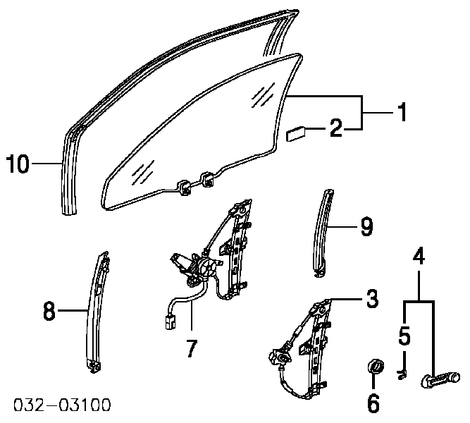 72250S5PA02 Honda mecanismo de elevalunas, puerta delantera izquierda