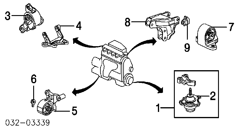 Soporte de motor derecho 50827S5A003 Honda