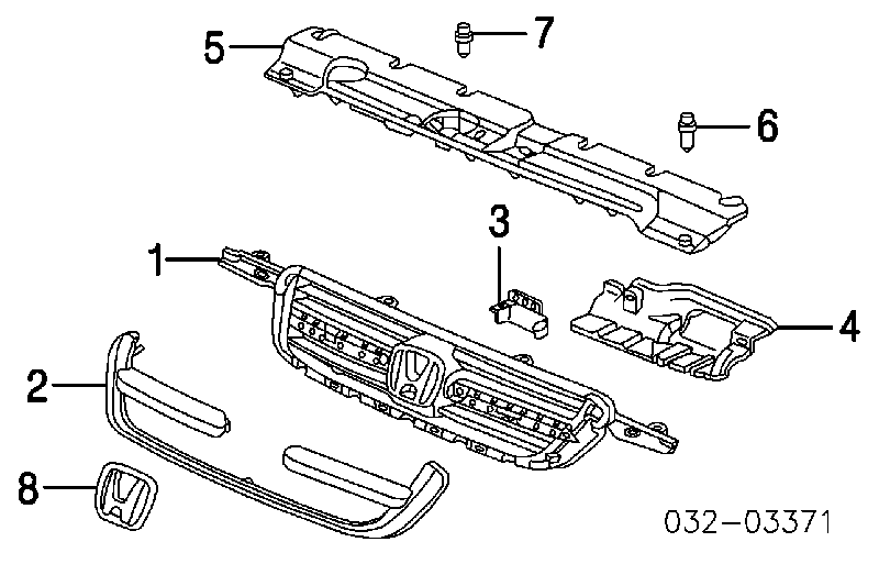Moldura de rejilla de radiador para Honda CR-V (RD)