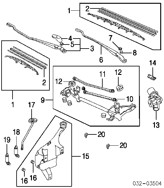 404564 Honda motor del limpiaparabrisas del parabrisas