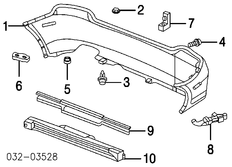 71594S5SG00 Honda Soporte exterior derecho del parachoques trasero