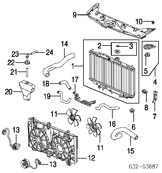 19030RAAA01 Honda motor de ventilador, refrigeración, izquierdo