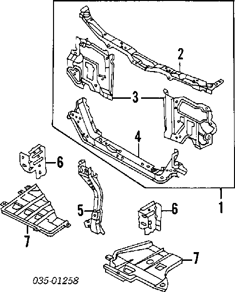Soporte de radiador completo (panel de montaje para foco) para Mazda 323 (BG)
